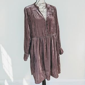 Anthropologie Holding Horses Crushed Velvet Dress